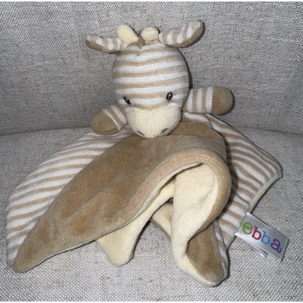 Ebba George Giraffe Luvster Plush Lovey Stripes‎ Security Blanket Tan Baby